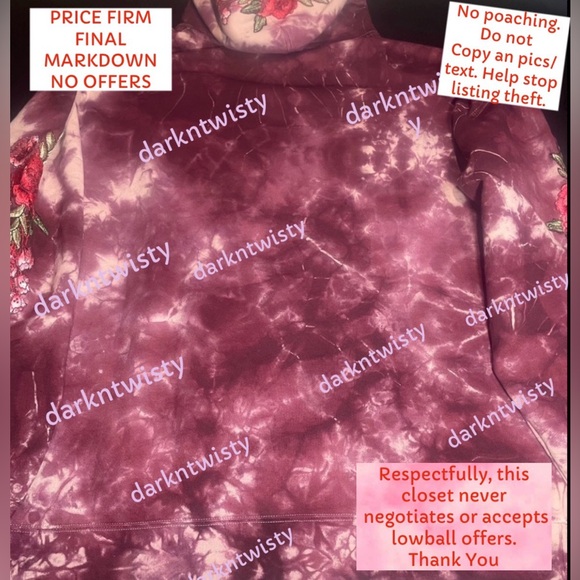 BNWT CIVIL REGIME CRANBERRY MARBLE WASH LARGE MENS UNISEX TIE DYE HOODIE - Picture 2 of 16